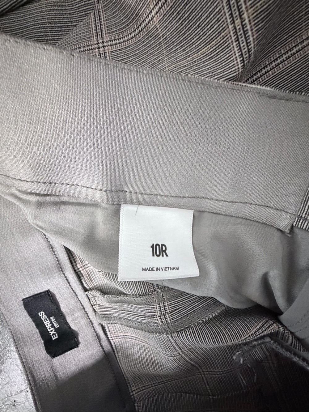 Express Gray Plaid Tailored Ankle Trousers - Picture 14 of 15